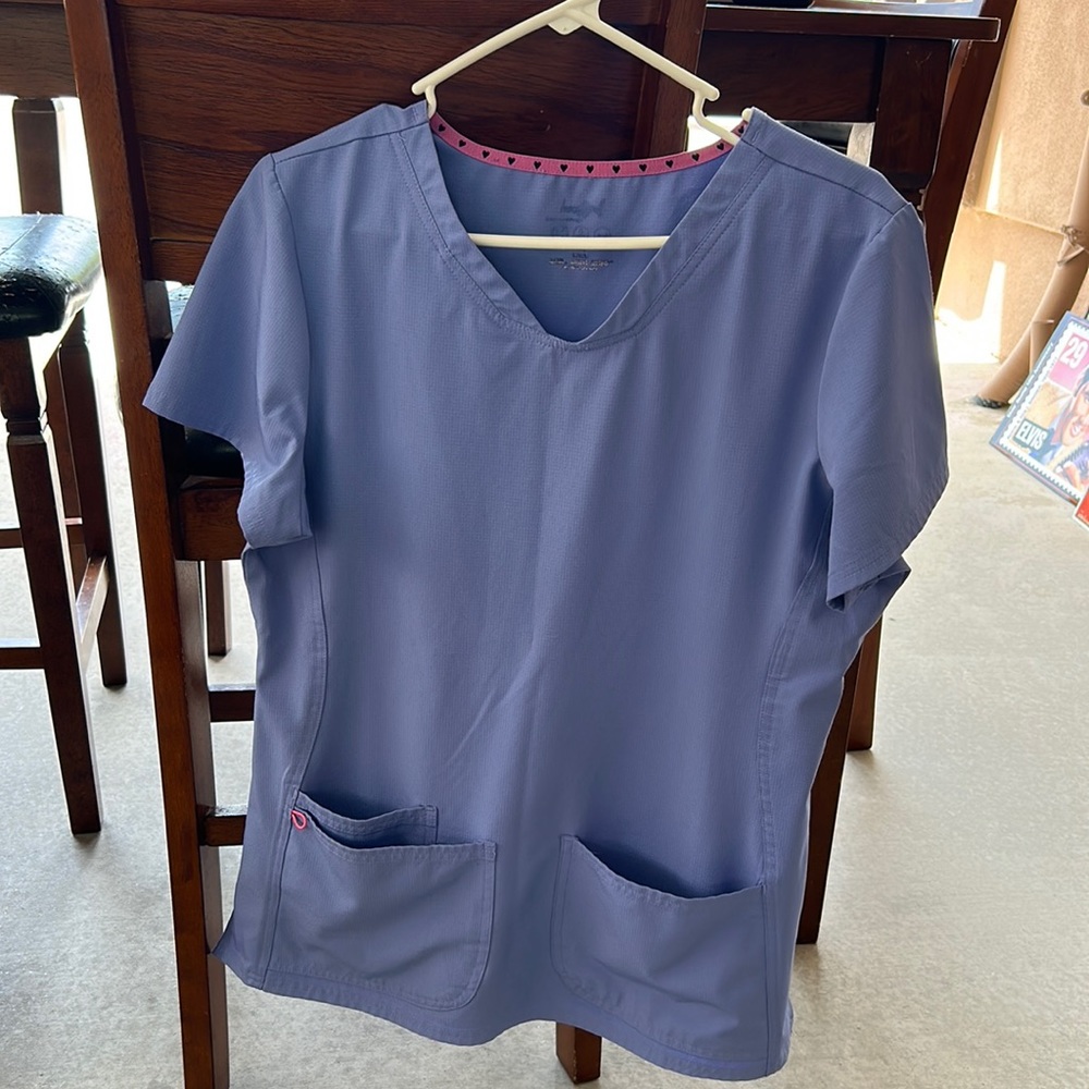 HeartSoul Ceil Blue Scrub Top Size M